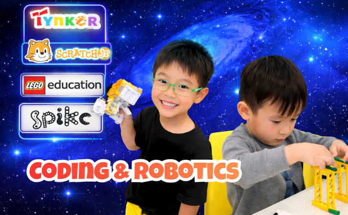 Coding with ScratchJr, Tynker & Scratch plus robotics camps for kids ages 4–12 in Singapore